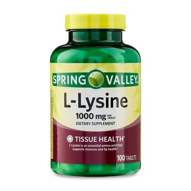 Complément Alimentaire SPRING VALLEY L-Lysine Pour Soutenir Votre Immunité Naturellement, 1000 mg, 100 Comprimés