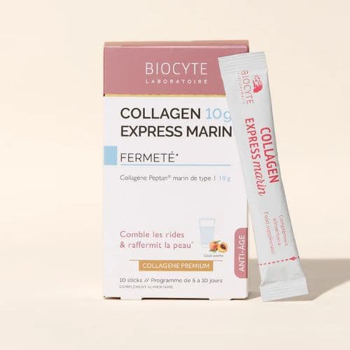 Complement Alimentaire pour Combler les rides &amp; raffermir la peau COLLAGEN EXPRESS MARIN BIOCYTE 10 sticks